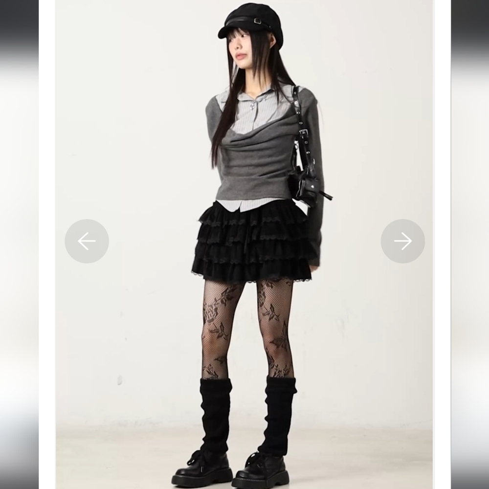 K-fashion Ruffle Lace Skirt